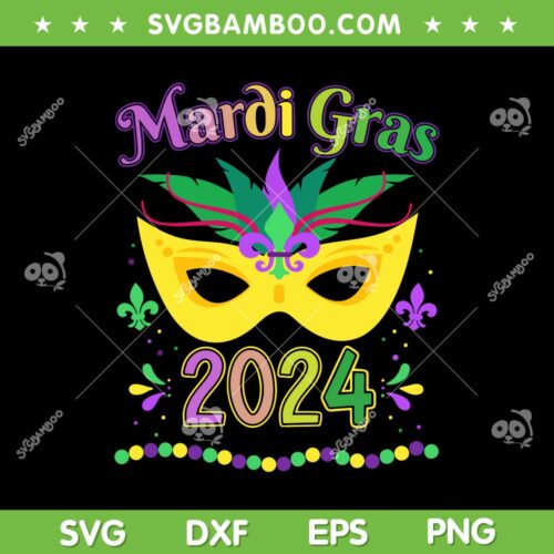 Mardi Gras 2024 Costume With Mask SVG, Carnival Mask SVG, Mardi Gras Mask DXF SVG PNG EPS
