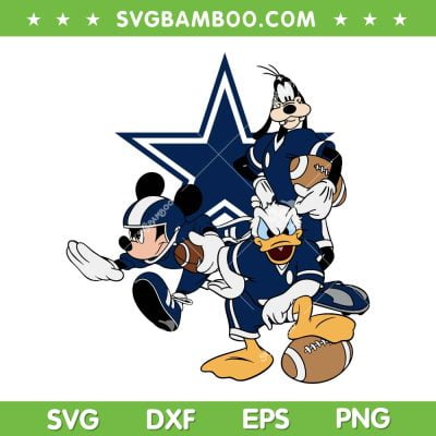ickey And Friends Dallas Cowboys SVG PNG, Disney Football Team Svg, Cowboys Football DXF SVG PNG EPS