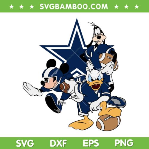 ickey And Friends Dallas Cowboys SVG PNG, Disney Football Team Svg, Cowboys Football DXF SVG PNG EPS