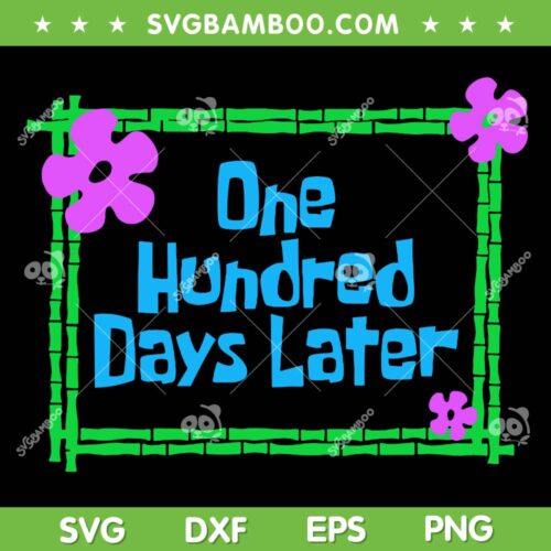One Hundred Days Later SVG PNG, 100th Day Of School Teacher SVG, 100 Days Brighter DXF SVG PNG EPS