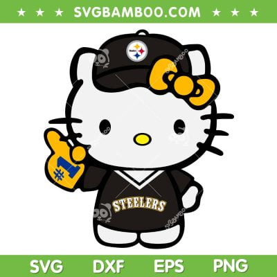 Pittsburgh Steelers Hello Kitty SVG PNG, Steelers Baseball Number 1 SVG, Steelers Kitty Cat DXF SVG PNG EPS