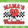 Retro Groovy Mama's Valentine SVG PNG, Cute Heart Valentine's Day SVG, Mothers Valentine DXF SVG PNG EPS
