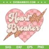 Retro Valentine Heart Breaker SVG PNG, Comfort Colors Valentines Day SVG, Heart Breaker Leopard DXF SVG PNG EPS