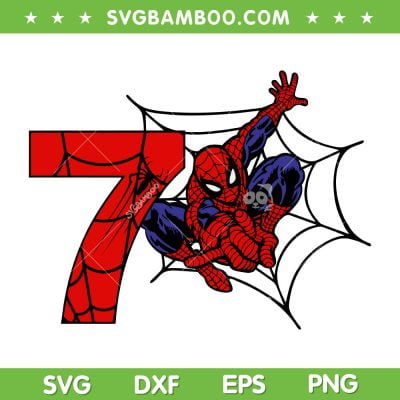 Spider Man 7th Birthday Boy SVG PNG, Seventh Birthday Spiderman SVG, Birthday 7 Years Old DXF SVG PNG EPS Spider Man 7th Birthday Boy SVG PNG, Seventh Birthday Spiderman SVG, Birthday 7 Years Old DXF SVG PNG EPS