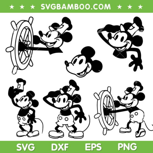 Steamboat Willie SVG Bundle, Mickey Mouse Steamboat Willie SVG Bundle, Mickey Mouse Est 1928 DXF SVG PNG EPS