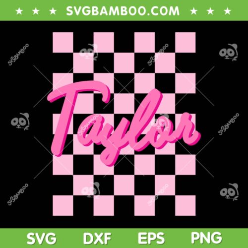 Taylor First Name SVG PNG, Taylor Personalized Groovy Birthday SVG, Taylor Name Pink DXF SVG PNG EPS