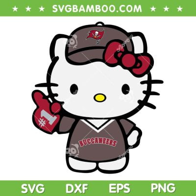 Tampa Bay Buccaneers Hello Kitty SVG PNG, Buccaneers Baseball Number 1 SVG, Cute Kitty Buccaneers DXF SVG PNG EPS