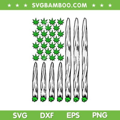 USA Flag Marijuana SVG PNG, Funny Weed Leaf Flag SVG, American Flag Weed DXF SVG PNG EPS
