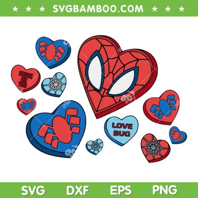 Valentine Superhero SVG PNG, Spider Man Candy Love SVG, Stuck On You Love Bug DXF SVG PNG EPS Valentine Superhero SVG PNG, Spider Man Candy Love SVG, Stuck On You Love Bug DXF SVG PNG EPS