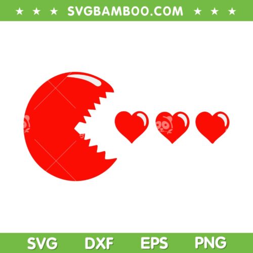Gamer Valentines Day Hearts SVG PNG, Boys Video Gamer Eat Heart SVG, Valentine Kids Boy Gaming DXF SVG PNG EPS