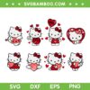 Valentine's Day Hello Kitty SVG Bundle, Kiity Happy Valentine's Day SVG Bundle, Valentine Kawaii Kitty DXF SVG PNG EPS