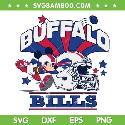 Mickey Mouse Buffalo Football SVG PNG, Mickey Buffalo Bills SVG, NFL Football DXF SVG PNG EPS