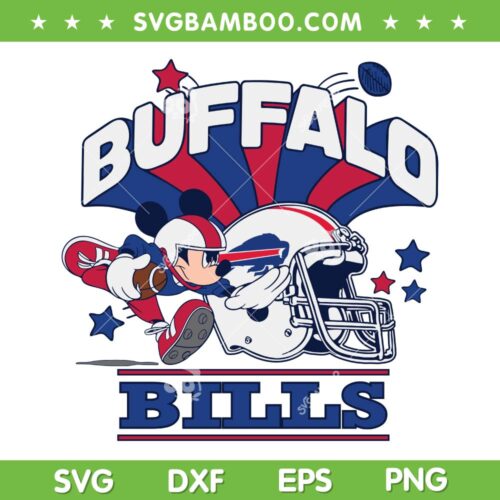 Mickey Mouse Buffalo Football SVG PNG, Mickey Buffalo Bills SVG, NFL Football DXF SVG PNG EPS