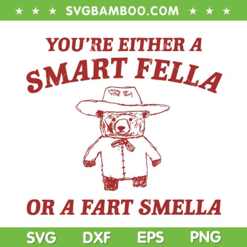 You're Either A Smart Fella Or A Fart Smella SVG, Bear Smart Fella SVG, Funny Trash Panda DXF SVG PNG EPS