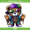Bear Hip Hop Mardi Gras PNG, Bear Gangster Teddy Bear New Orleans PNG, Teddy Bear In Streetwear PNG