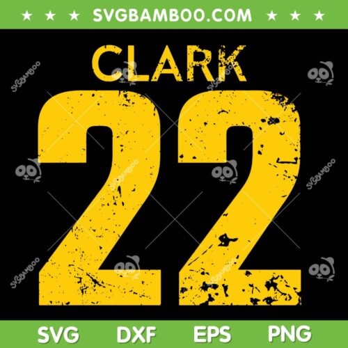 Caitlin Clark 22 SVG PNG, Clark Number 22 SVG, Caitlin Clark Yellow DXF SVG PNG EPS