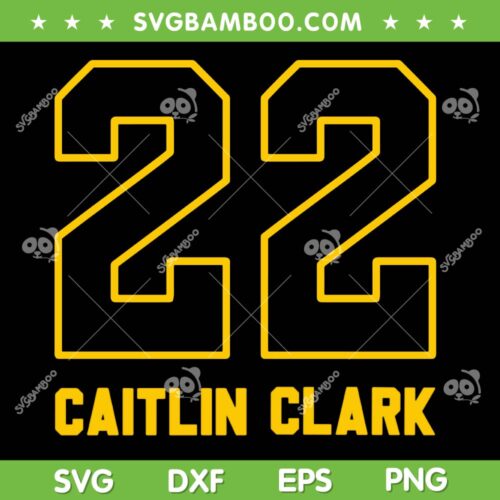 Caitlin Clark Womens Basketball SVG PNG, Caitlin Clark Yellow 22 SVG, Caitlin Clark From The Logo DXF SVG PNG EPS