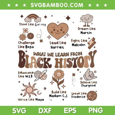 Celebrate Black History Month SVG PNG, Melanin African American SVG, What We Learn From Black History DXF SVG PNG EPS