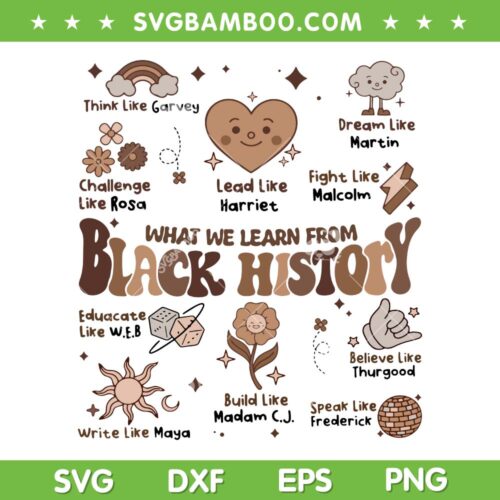 Celebrate Black History Month SVG PNG, Melanin African American SVG, What We Learn From Black History DXF SVG PNG EPS