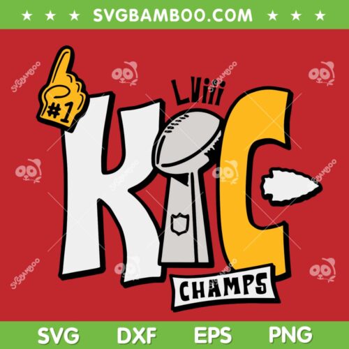 Cute Kansas City LVIII Champs 2024 SVG PNG, Kansas City Chiefs Champions SVG, Chiefs Super Bowl 2024 DXF SVG PNG EPS