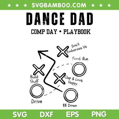 Dance Dad SVG PNG, Dance Dad Comp Day Playbook SVG, Dance Father DXF SVG PNG EPS