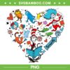 Dr Seuss Heart PNG, Autism Drseuss Friends PNG, Funny Dr Seuss And Friends PNG