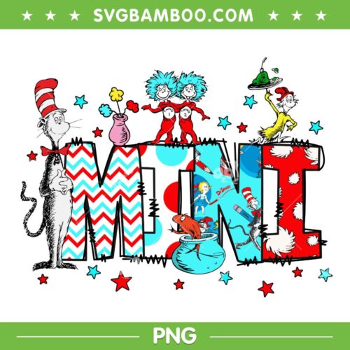 Dr Seuss Mini PNG, Mini Dr Seuss And Thing PNG, Cute Dr Seuss And Friends PNG