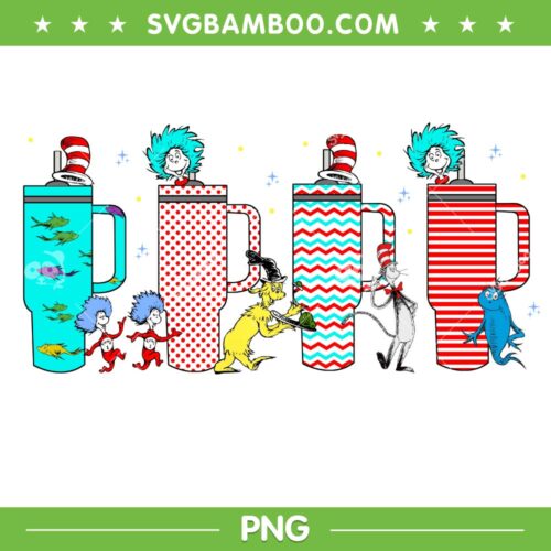 Dr Seuss Tumbler PNG, Dr Seuss And Friends Tumbler PNG, Dr Seuss Thing 1 Thing 2 PNG