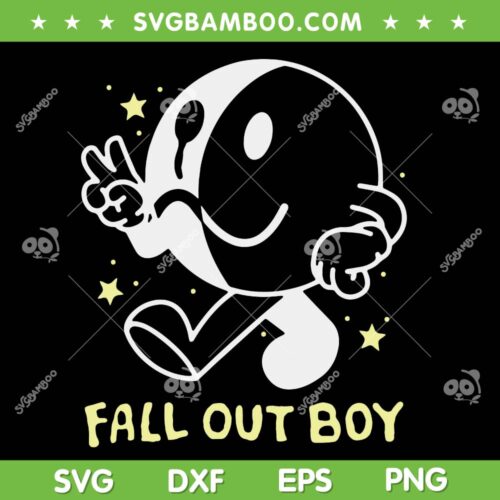 Fall Out Boy Peace Smiley SVG PNG, Fob Hot Tour SVG, Rock Band Fall Out Boy DXF SVG PNG EPS