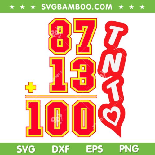 Funny 87 13 100 Days Of School SVG PNG, Taylor 100th Day Of School SVG, 87 13 100 TNT Heart DXF SVG PNG EPS