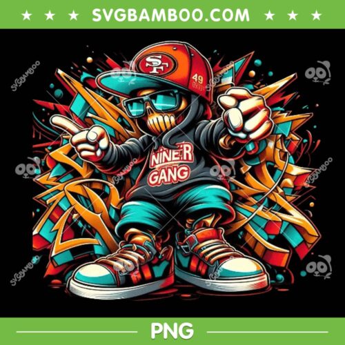 Grafitti Niner Gang 49ers PNG, Niner Gang SF49 Hip Hop PNG, San Francisco 49ers Niner Gang PNG