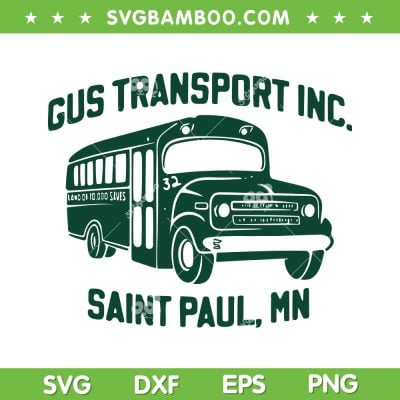Gus Transport Inc Saint Paul Mn SVG PNG, Minnesota Wild Bus SVG, Gus Bus DXF SVG PNG EPS