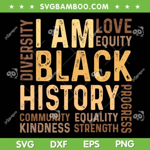 I Am Black History SVG, Black History Month Gift SVG, African American Quote DXF SVG PNG EPS