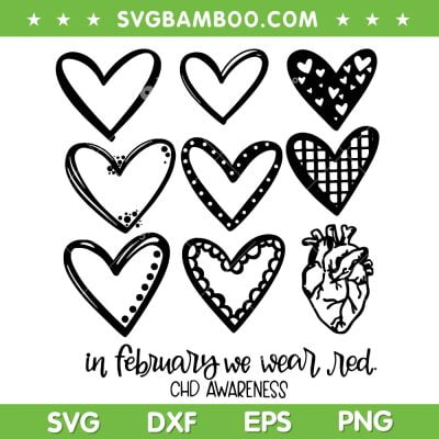 In My Heart Warrior Era Heart SVG PNG, Disease Awareness CHD SVG, CHD Heart Warrior DXF SVG PNG EPS