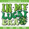 In My Lucky Era SVG PNG, St Patrick's Day Lucky Era SVG, Clover Checkerboard DXF SVG PNG EPS