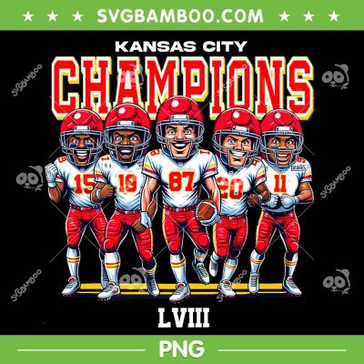 Kansas City Super Bowl Champions 2024 PNG, Chiefs Champions LVIII PNG, Chiefs Football Team PNG
