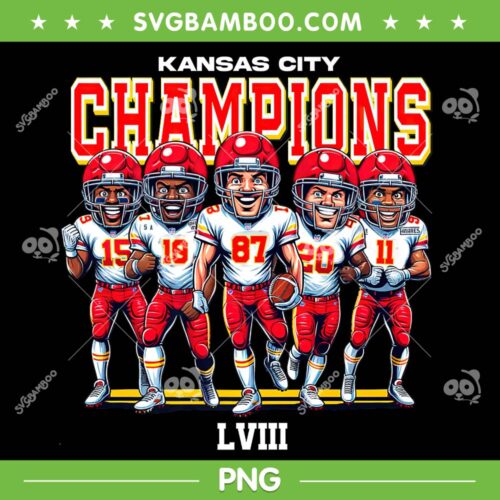 Kansas City Super Bowl Champions 2024 PNG, Chiefs Champions LVIII PNG, Chiefs Football Team PNG