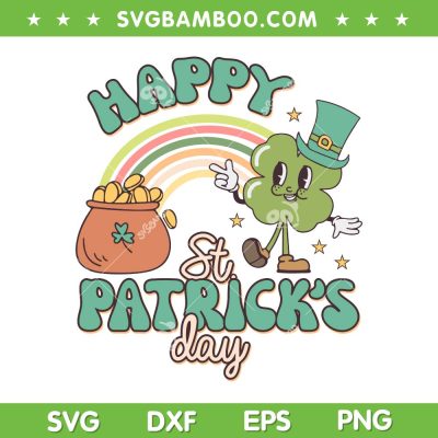 Luck Of The Irish SVG PNG, Happy St Patrick's Day Rainbow SVG, Cute Shamrock DXF SVG PNG EPS