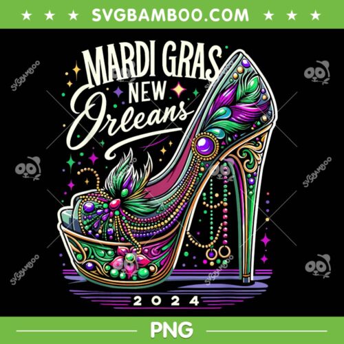 Mardi Gras 2024 Girl New Orleans PNG, Girls Trip New Orleans 2024 PNG, Mardi Gras Shoe PNG