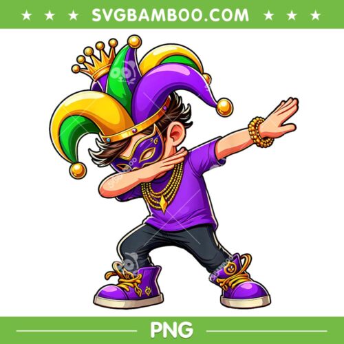 Mardi Gras Dabbing Boys PNG, Dance Boys Jester Hat PNG, Dabbing Boy Mardi Gras 2024 PNG