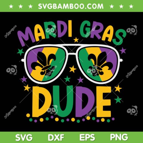 Mardi Gras Dude Glasses SVG PNG, Sunglass Dude Mardi Gras SVG, Mardi Gras New Orleans DXF SVG PNG EPS