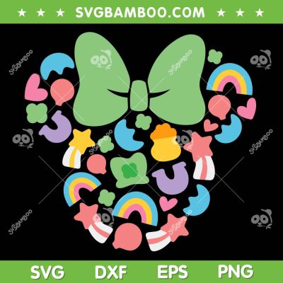 Mouse Head Lucky Charms SVG PNG, Minnie Mouse St Patrick's Day SVG, Minnie Lucky DXF SVG PNG EPS Mouse Head Lucky Charms SVG PNG, Minnie Mouse St Patrick's Day SVG, Minnie Lucky DXF SVG PNG EPS