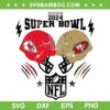 NFL Super Bowl 2024 SVG PNG, Chiefs Vs 49ers Super Bowl SVG, Chiefs Helmet Lightning DXF SVG PNG EPS