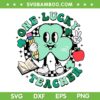One Lucky Teacher St Patrick's Day SVG PNG, Shamrock One Lucky Teacher SVG, Retro Shamrock Teacher DXF SVG PNG EPS