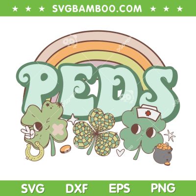 PEDS Pediatrics Nurse St Patrick's Day SVG, Peds Rainbow Shamrock SVG, Peds Nurse DXF SVG PNG EPS PEDS Pediatrics Nurse St Patrick's Day SVG, Peds Rainbow Shamrock SVG, Peds Nurse DXF SVG PNG EPS