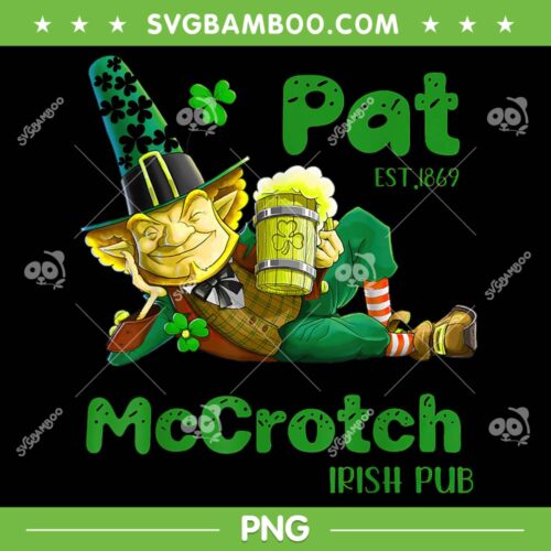 Pats Mccrotch Irish Pub Leprechaun PNG, Pats Mccrotch Patrick Day PNG, Leprechaun Shamrock PNG