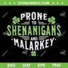 Prone To Shenanigans And Malarkey SVG, Funny St Patrick's Day SVG, Happy Go Lucky DXF SVG PNG EPS