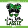 Sassy Little Lassie Patricks Day PNG, Cute Girls Messy Bun St Patrick's Day PNG, Sassy Little Lassie Green Leopard PNG