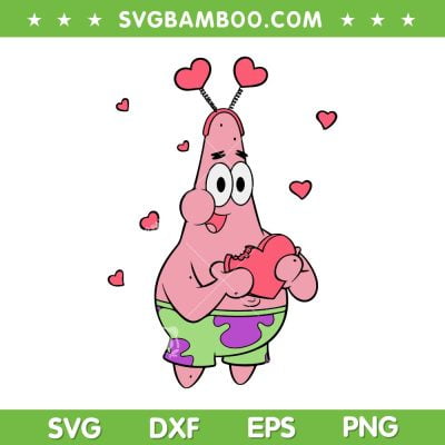 SpongeBob SquarePants Valentines Day SVG PNG, Spongebob Valentines SVG, Cute Cartoons Valentines DXF SVG PNG EPS