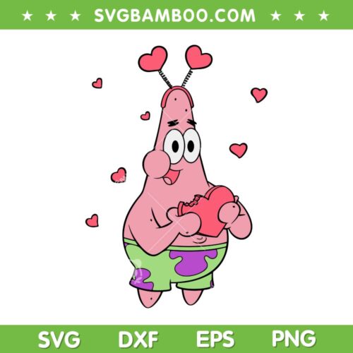 SpongeBob SquarePants Valentines Day SVG PNG, Spongebob Valentines SVG, Cute Cartoons Valentines DXF SVG PNG EPS
